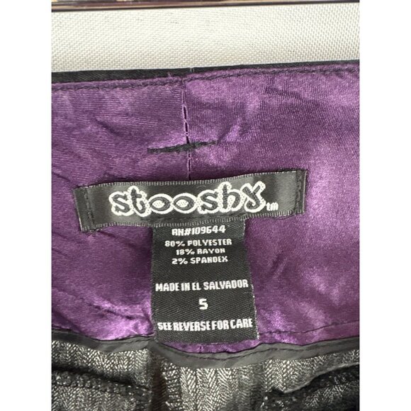 Stooshy Womens Herringbone Gray Dress Pants Size 5 Polyester/Rayon/Spandex - Picture 5 of 8